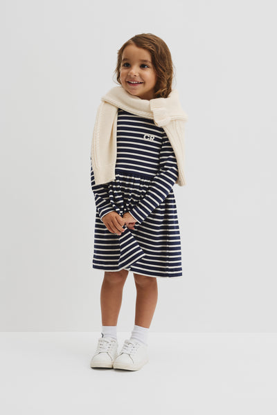 Long Sleeve Gathered Rib Dress