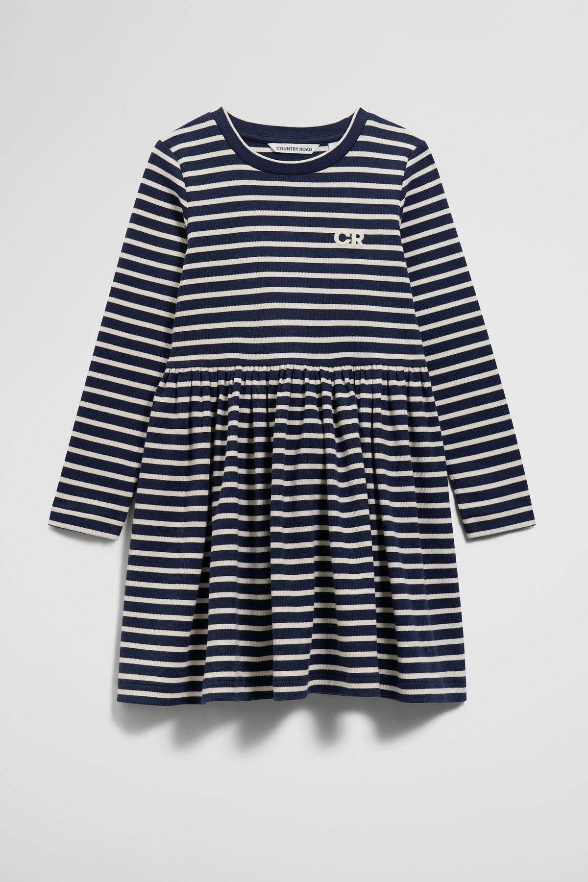 Long Sleeve Gathered Rib Dress