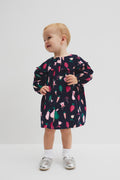 Fruit Frill Long Sleeve Cord Dress