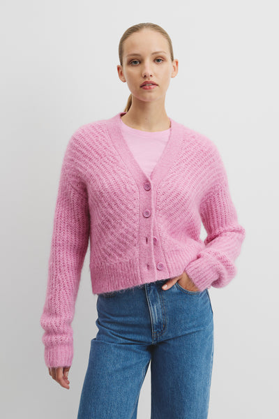 Long Sleeve Fluffy Knit Cardigan