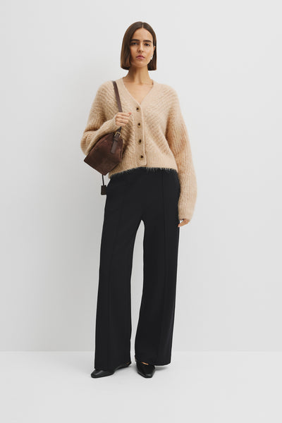 Long Sleeve Fluffy Knit Cardigan