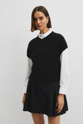 Short Sleeve Merino Wool Knit Vest