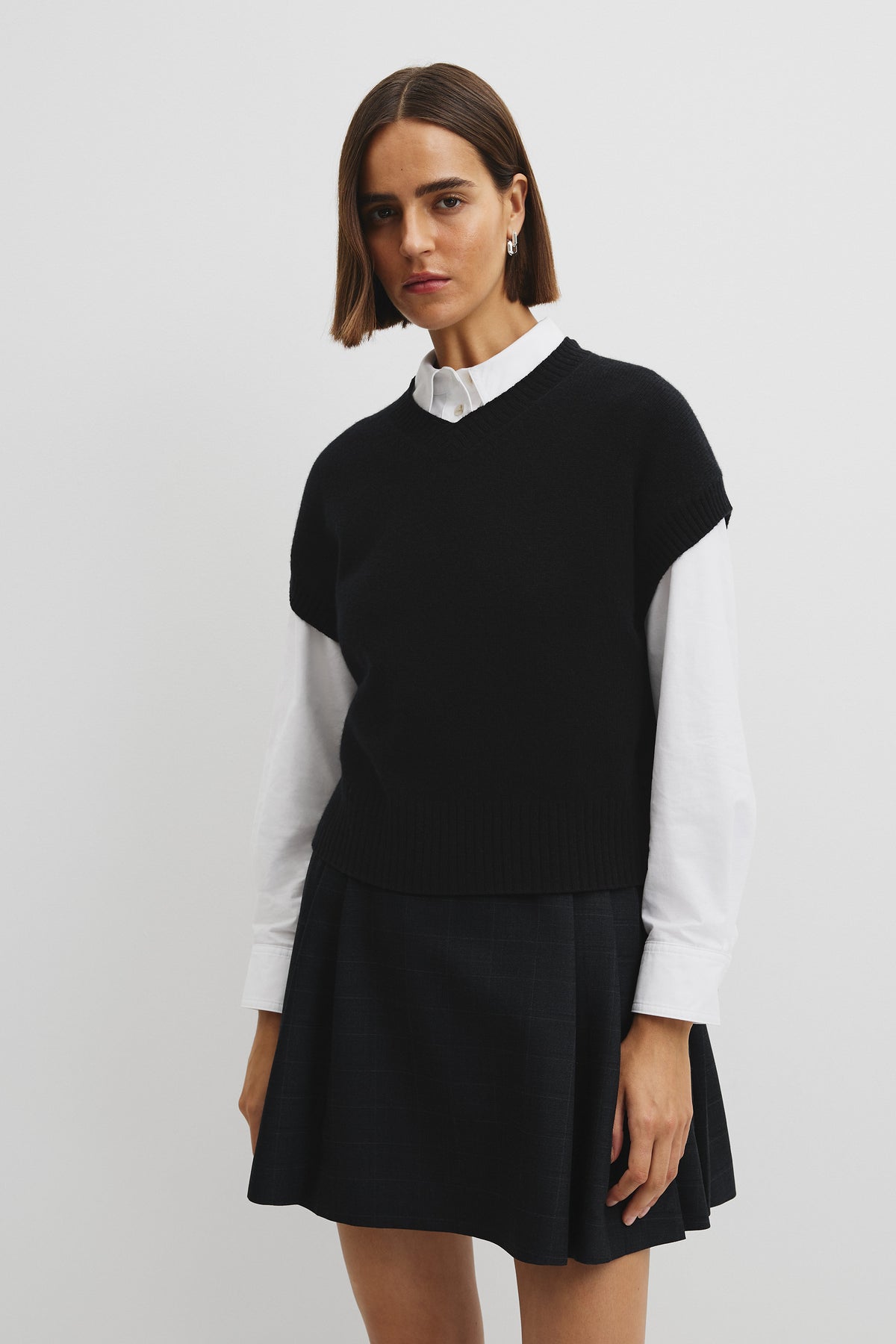 Short Sleeve Merino Wool Knit Vest