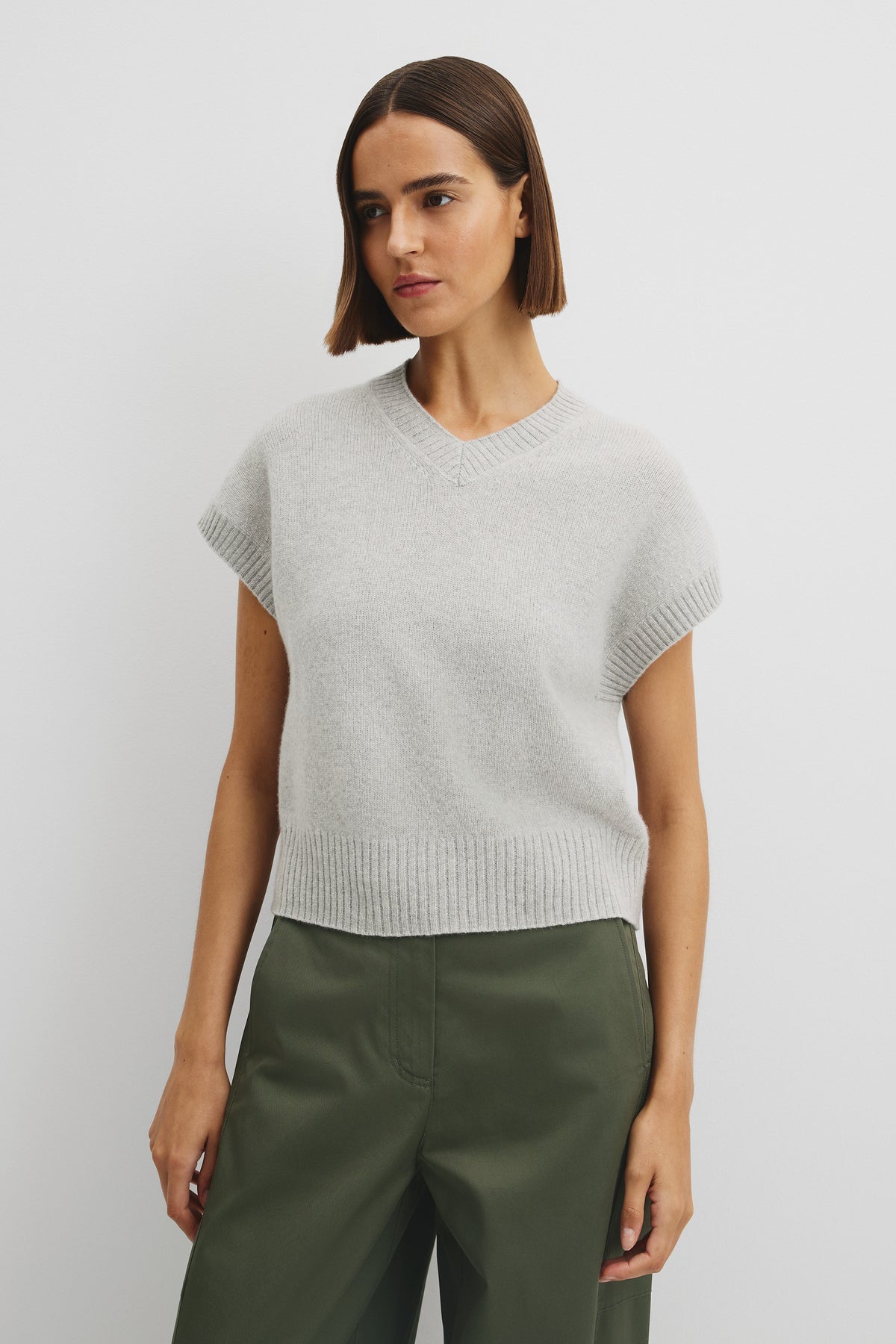 Short Sleeve Merino Wool Knit Vest