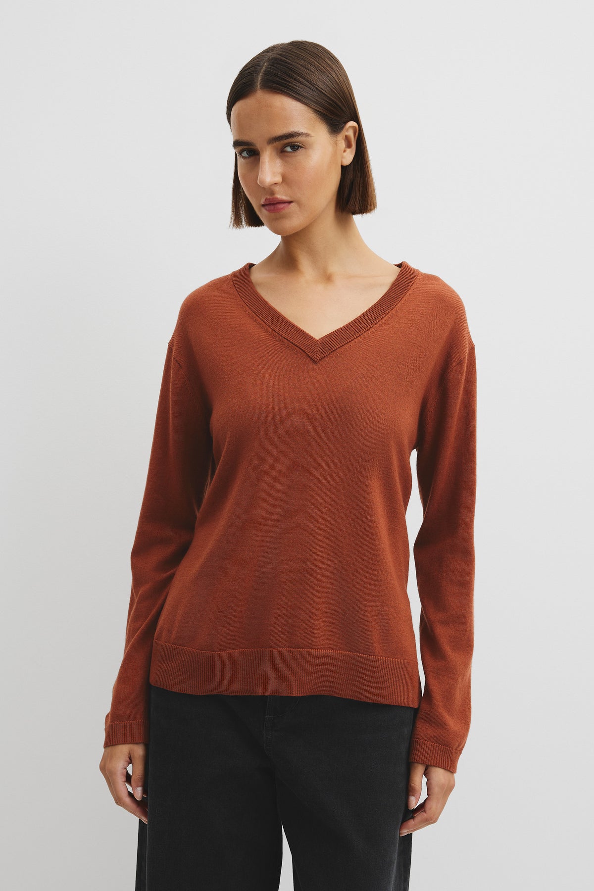 Lightweight Merino Wool V-Neck Knit