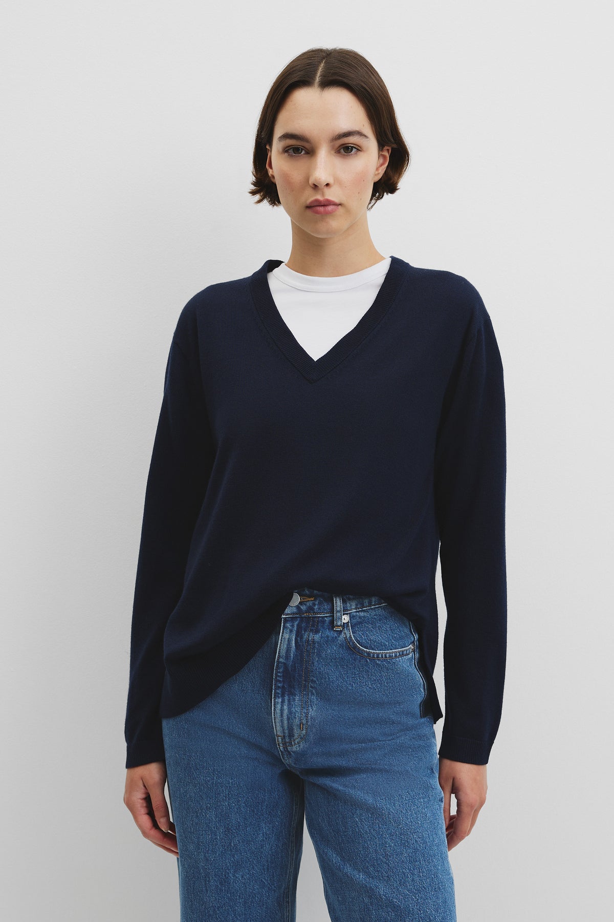 Lightweight Merino Wool V-Neck Knit