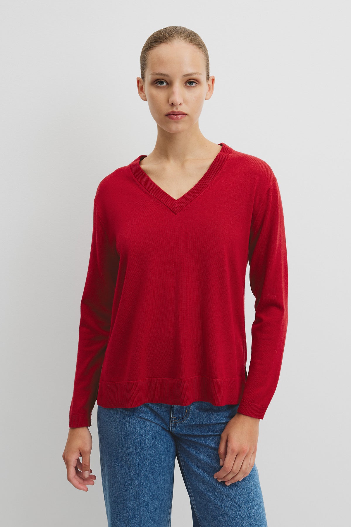 Lightweight Merino Wool V-Neck Knit