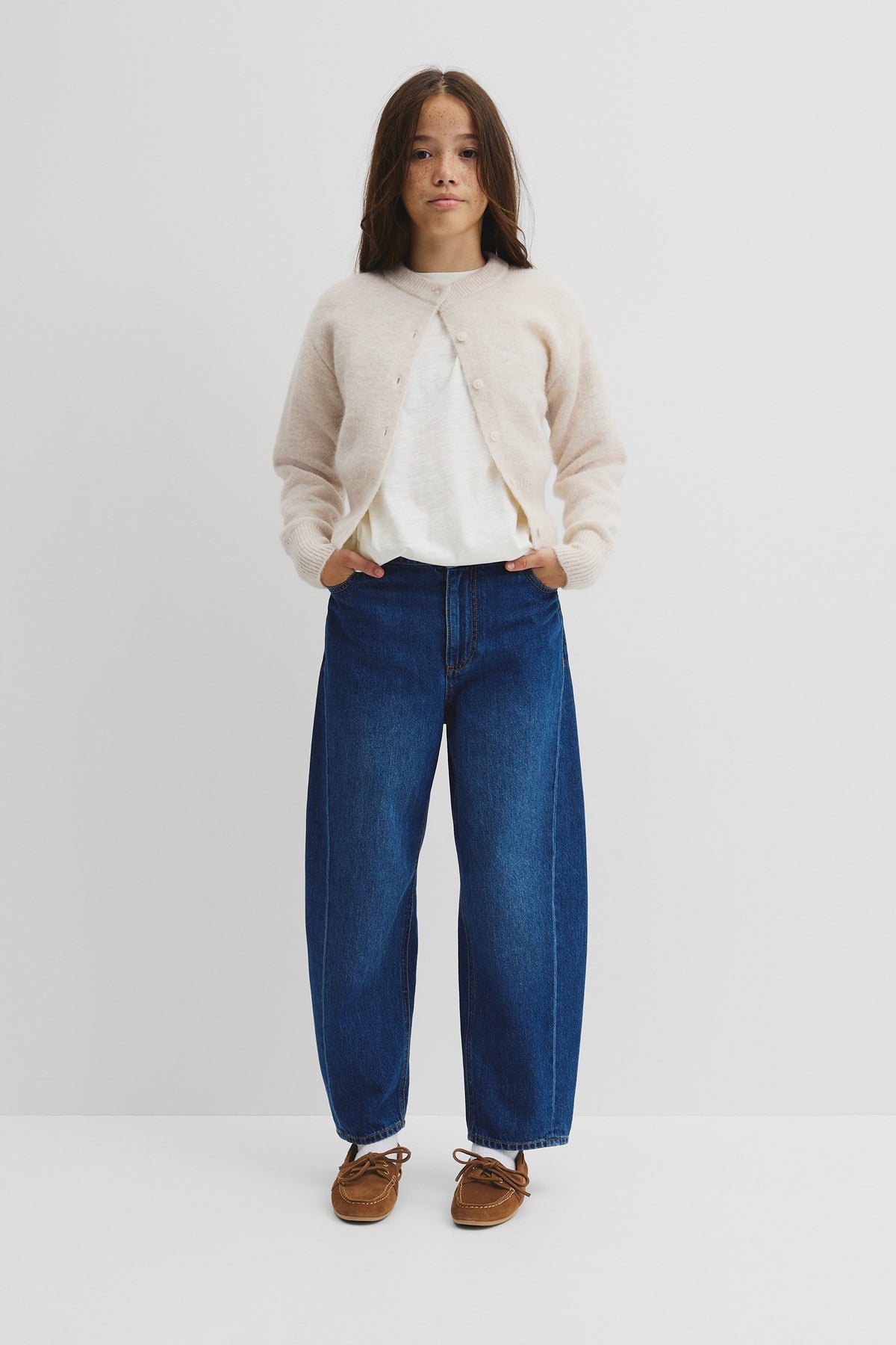 Teen Fluffy Crew Knit Cardigan