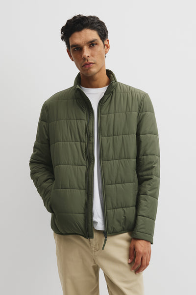 Quilted Funnel Neck Jacket