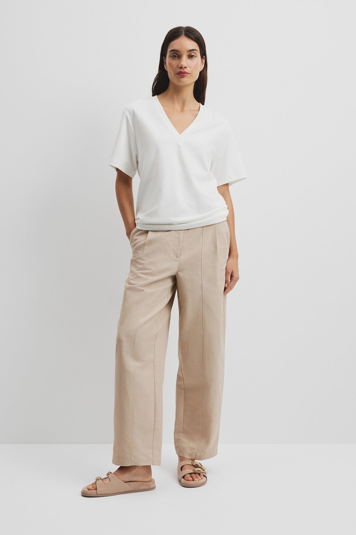 V-Neck Longline T-Shirt