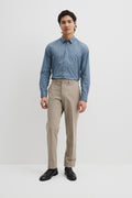 Slim Fit Cotton Leaf Print Shirt