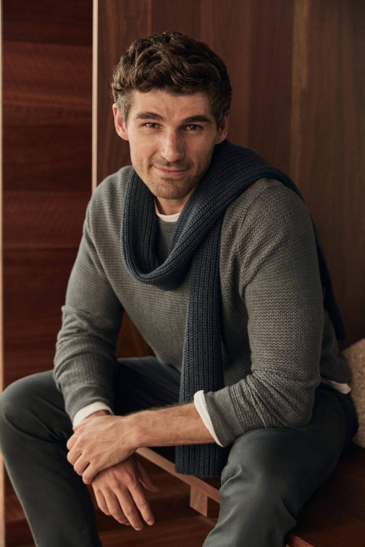 Australian Merino Wool Textured Crew Neck Knit
