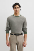 Australian Merino Wool Jacquard Crew Neck Knit