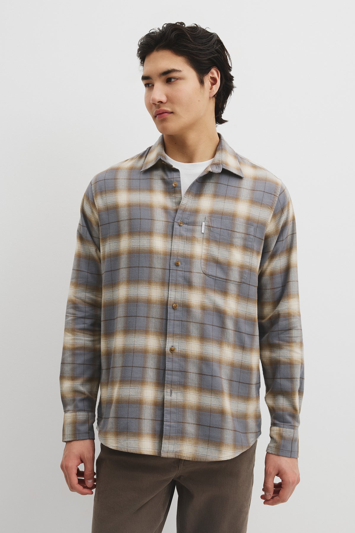 Regular Fit Brushed Check Shirt