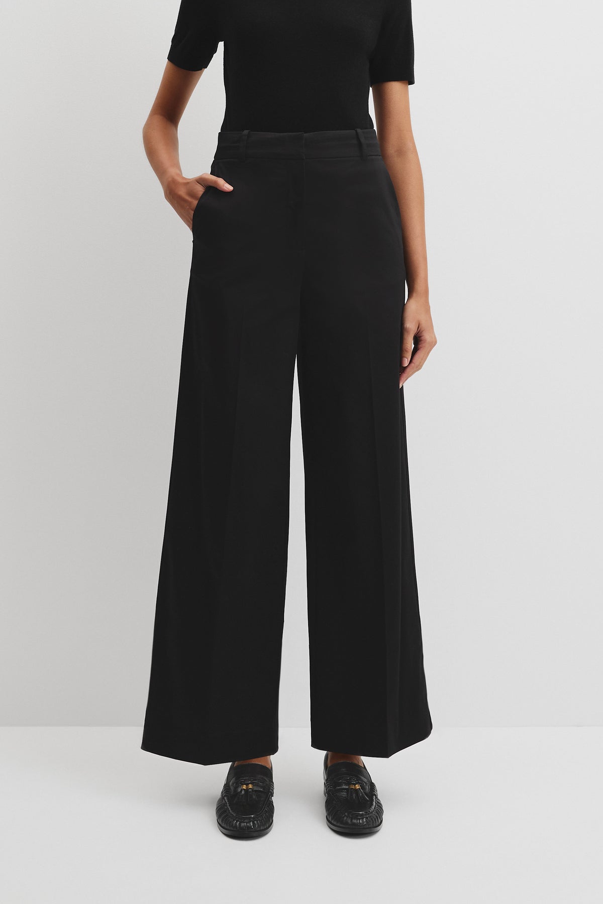 Cotton Sateen Wide Pant