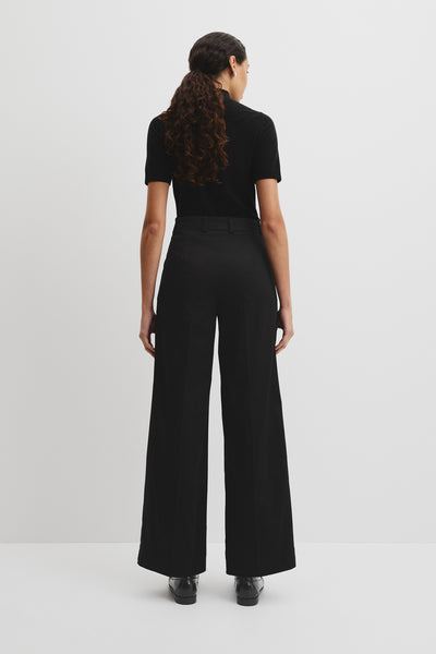 Cotton Sateen Wide Pant