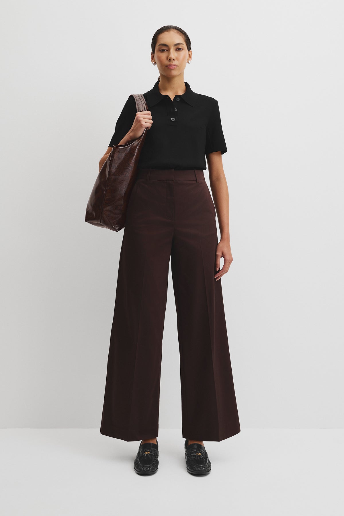 Cotton Sateen Wide Pant