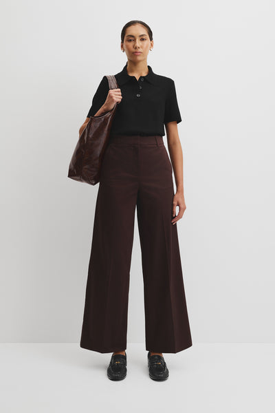 Cotton Sateen Wide Pant