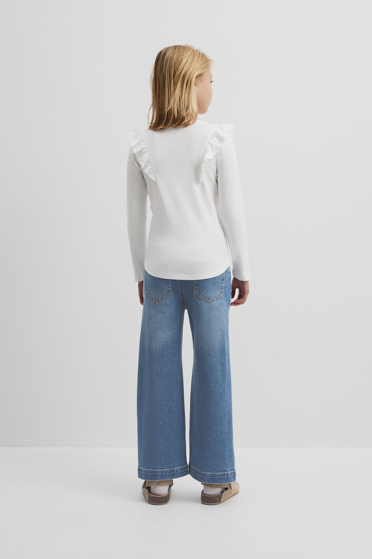 Long Sleeve Logo Frill T-Shirt