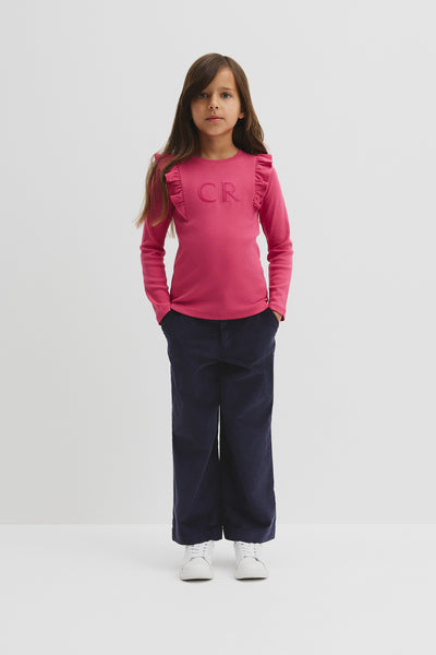 Long Sleeve Logo Frill T-Shirt