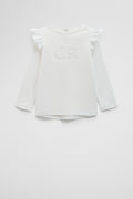 Long Sleeve Logo Frill T-Shirt