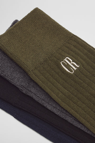 Cr Ribbed Crew Sock Pack Of 4