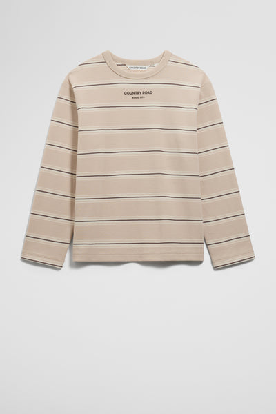Organically Grown Cotton Stripe Long Sleeve Pique T-Shirt