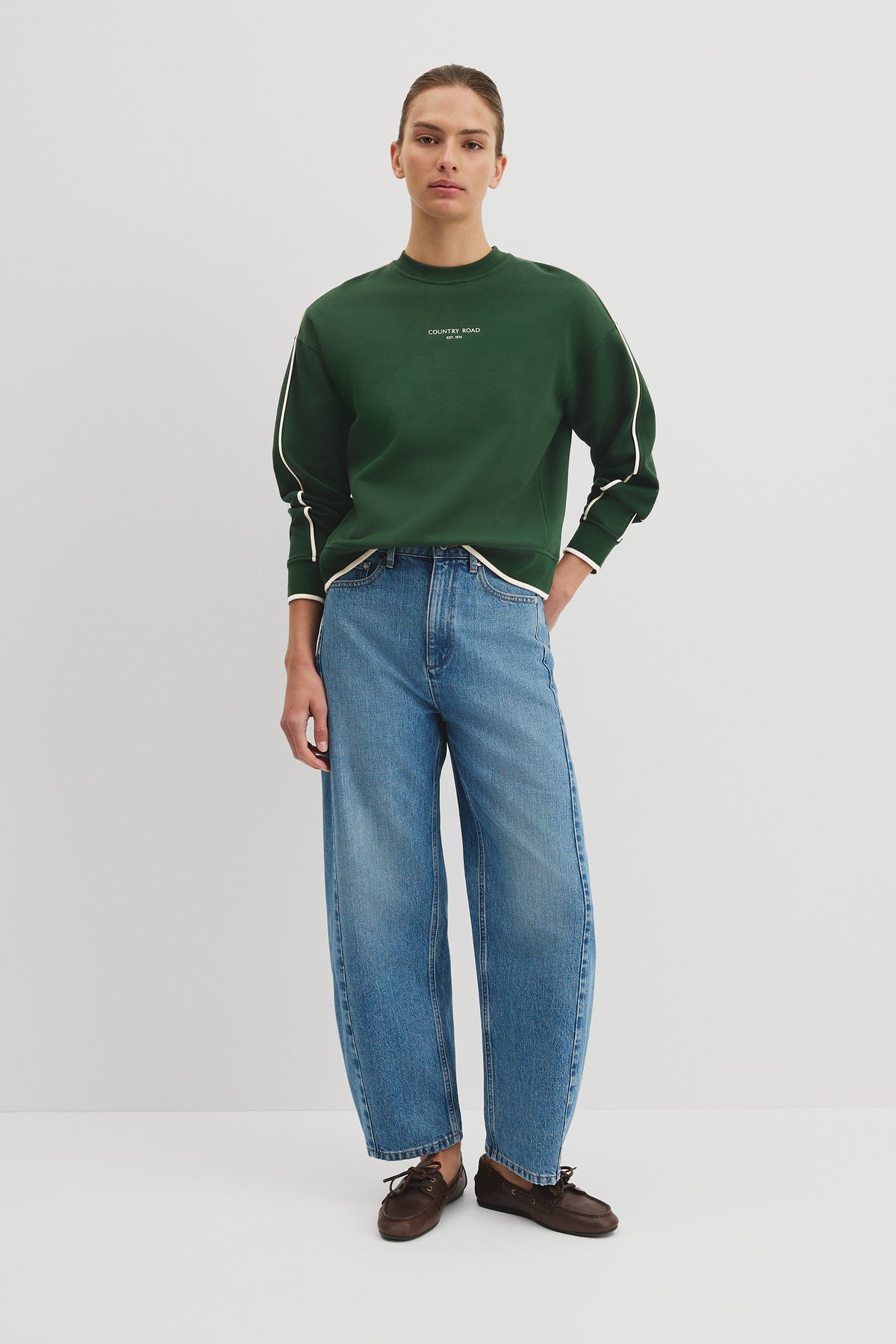 Australian Cotton Tipped Crew Neck Sweat