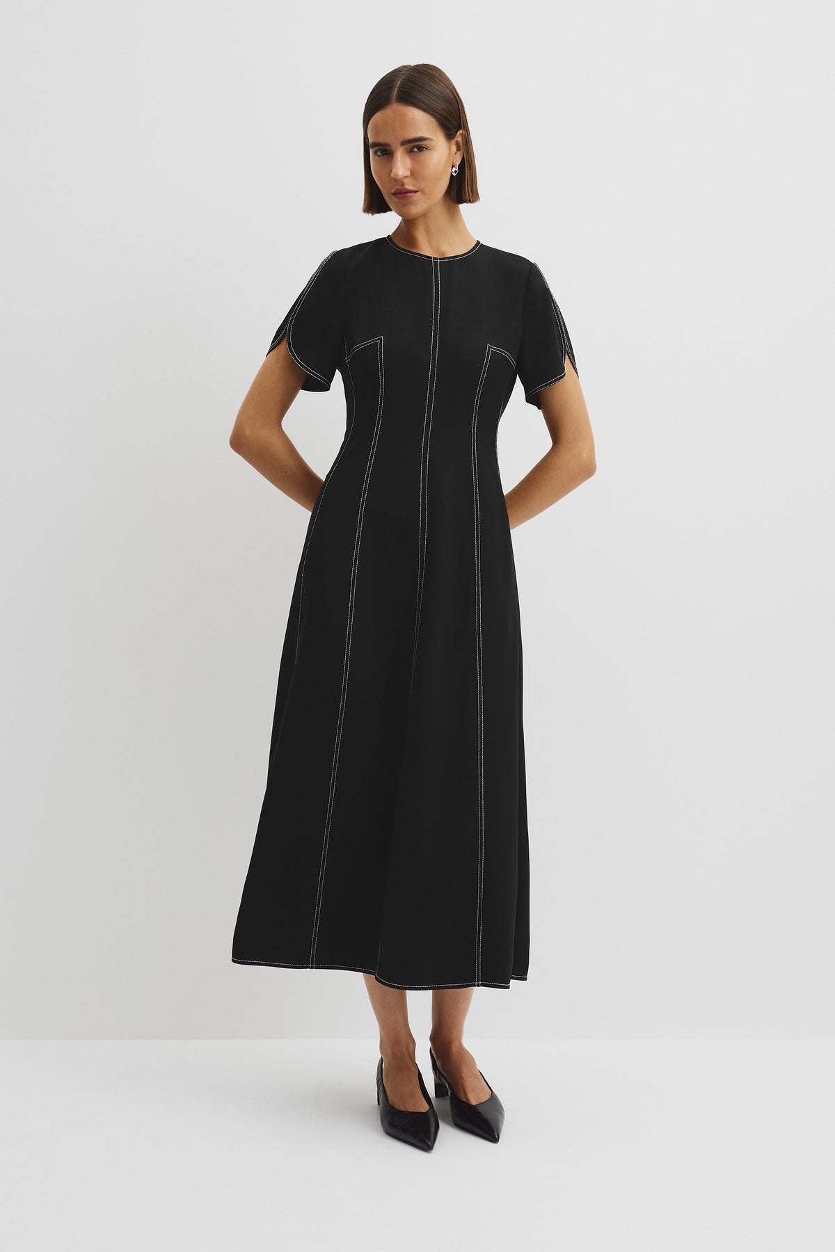 Crepe Midi Dress