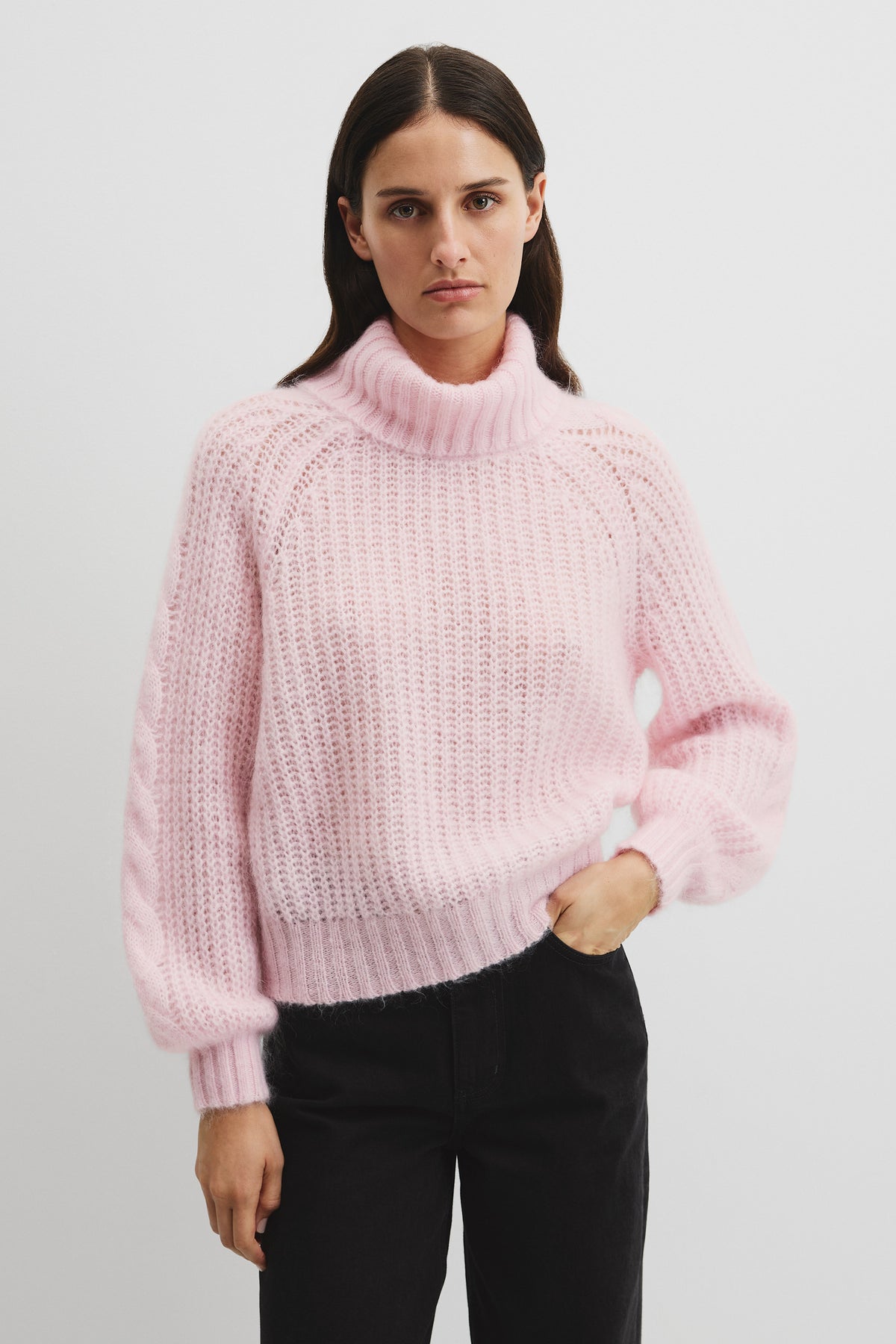Lofty Merino Wool Funnel Neck Knit