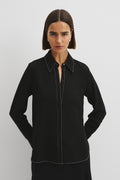 Button Through Crepe Shirt