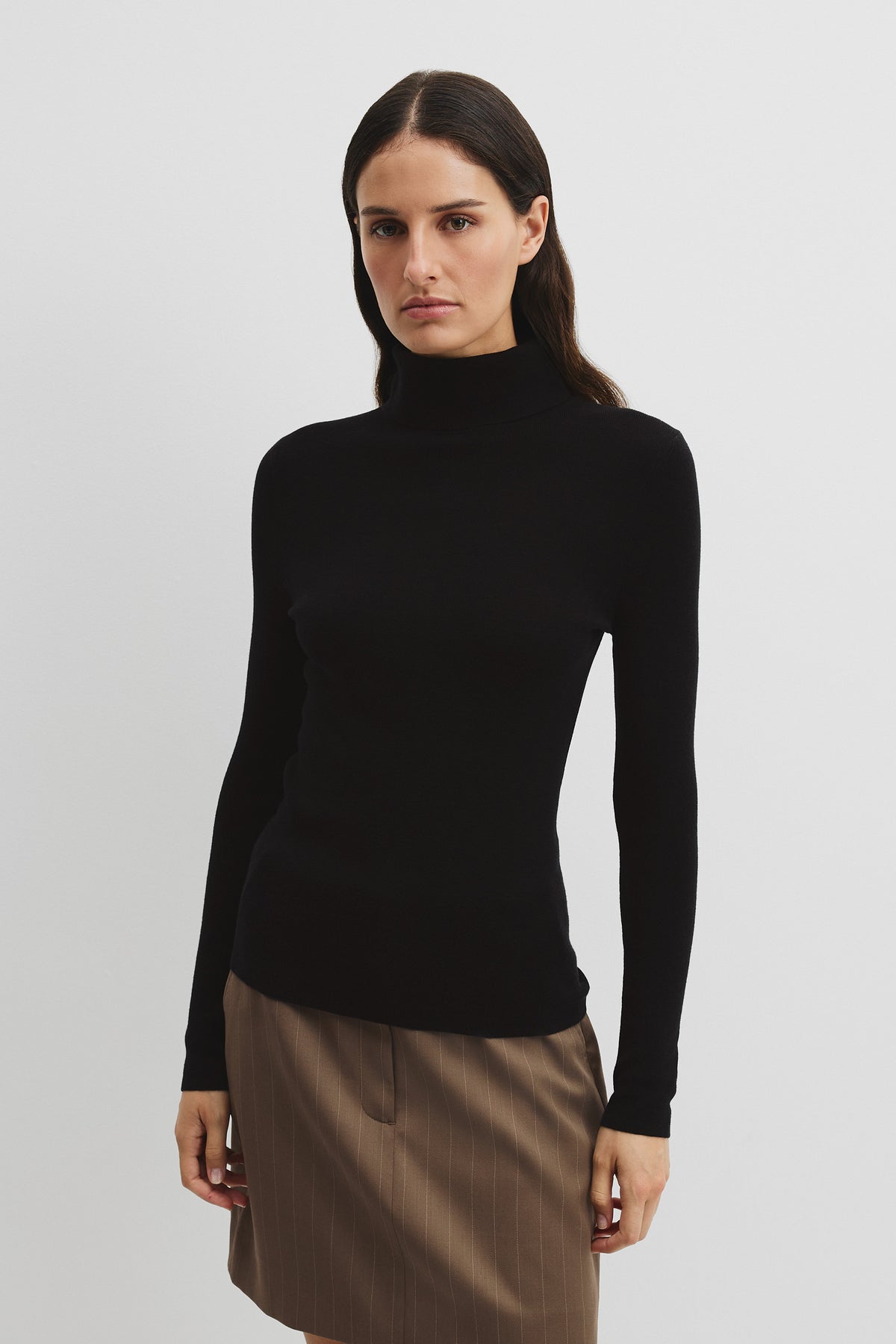 Wool Silk Roll Neck