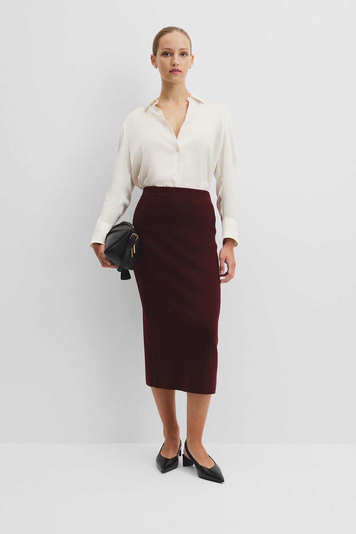 Compact Wool Knit Skirt
