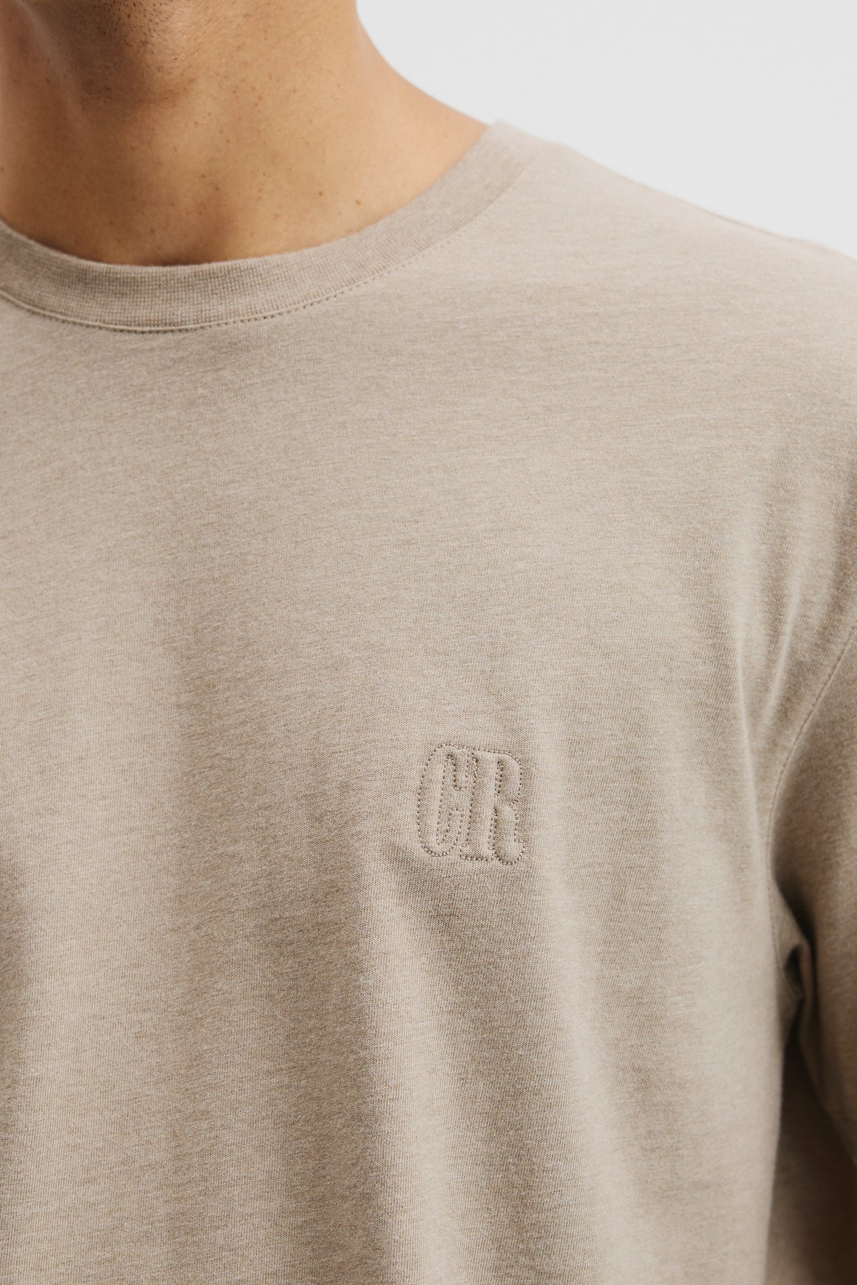 Brushed Melange Cotton T-Shirt