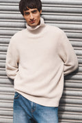 Australian Good Earth Cotton Wool Blend Textured Roll Neck Knit