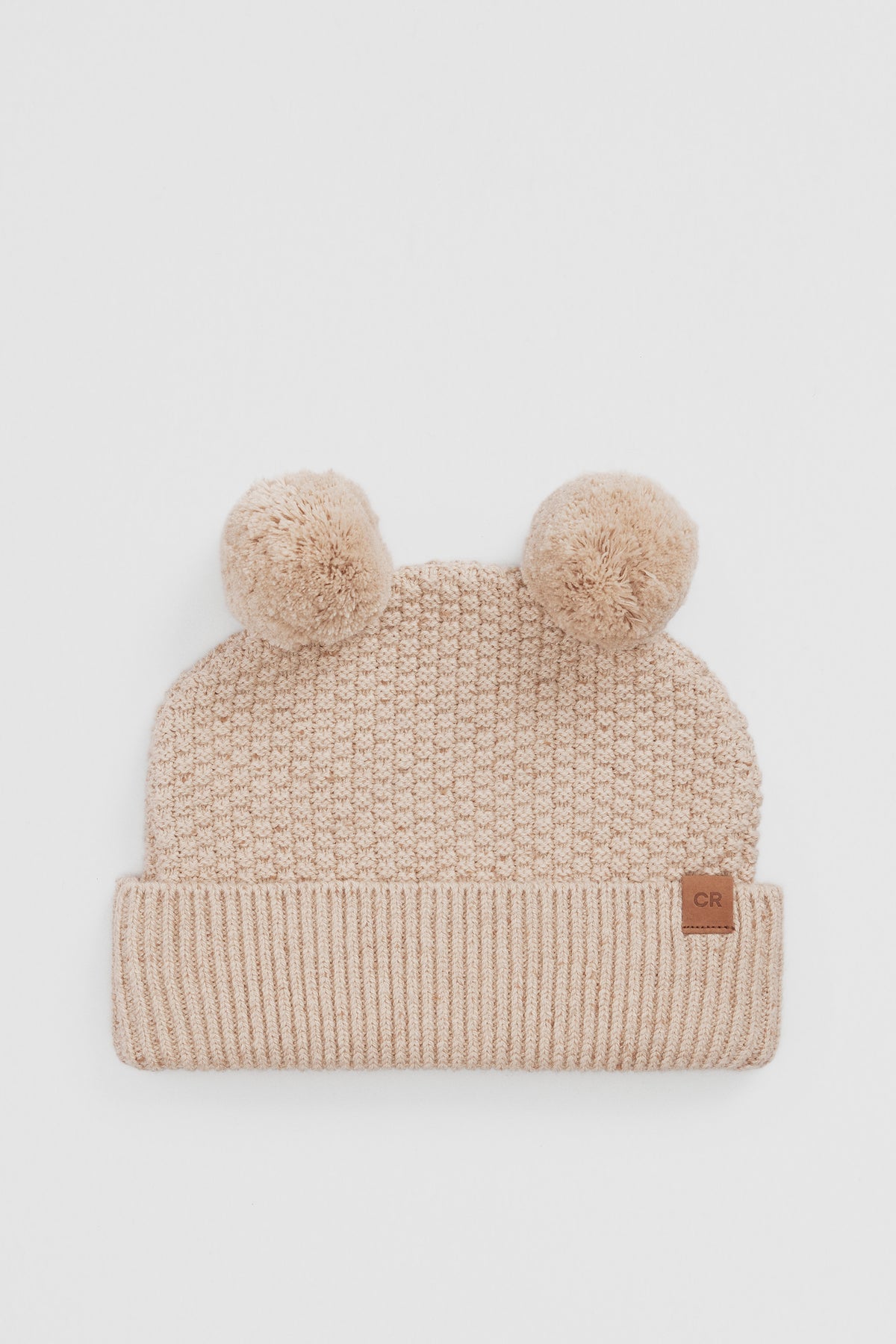 Organically Grown Cotton Cord Pom Pom Knit Beanie