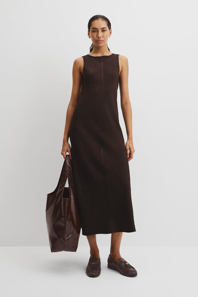 Boat Neck Bias Dress