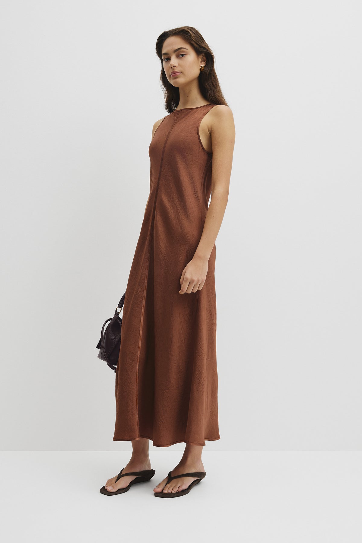 Boat Neck Bias Dress
