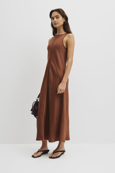 Boat Neck Bias Dress