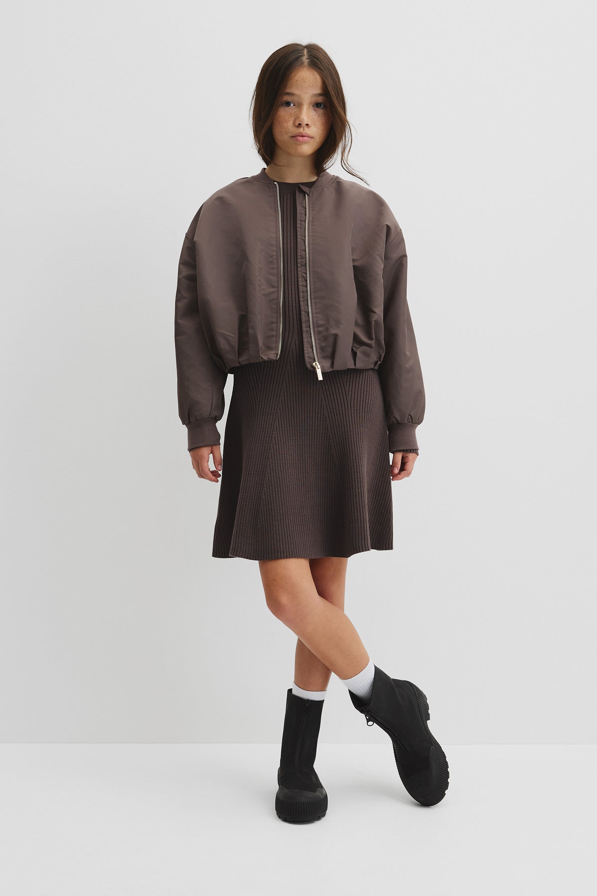Teen Gathered Bomber Jacket