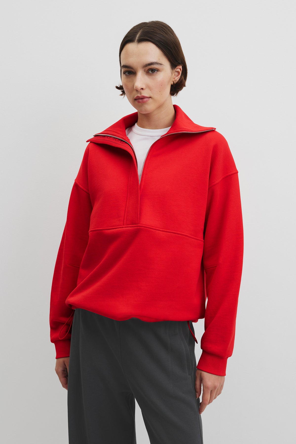 Australian Cotton Zip Neck Placket Sweat