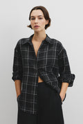 Organically Grown Linen Relaxed Fit Long Sleeve Check Shirt