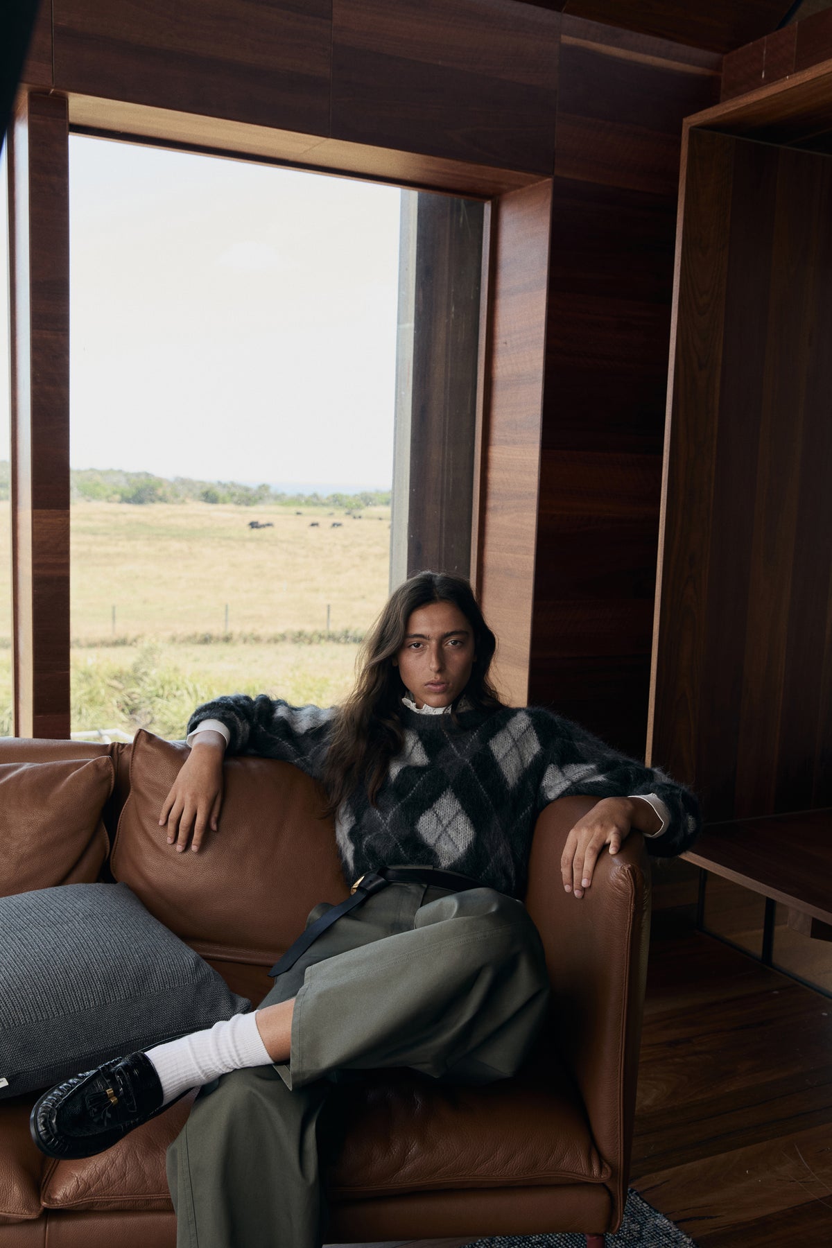 Argyle Crew Neck Knit