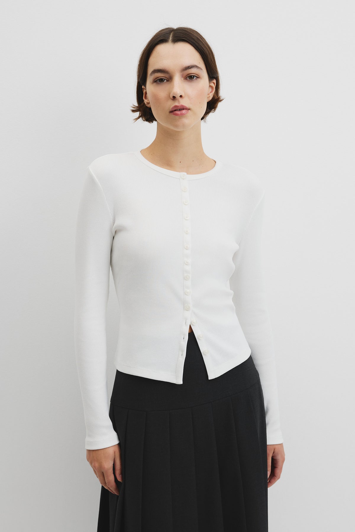 Long Sleeve Button Through Top