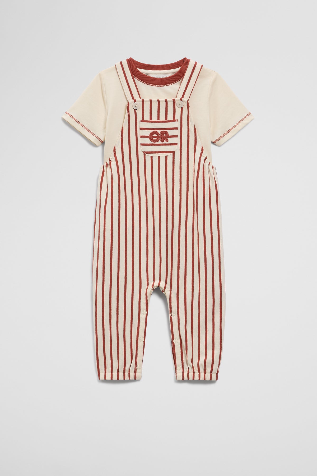 Organically Grown Cotton Jersey Short Sleeve Overall Set