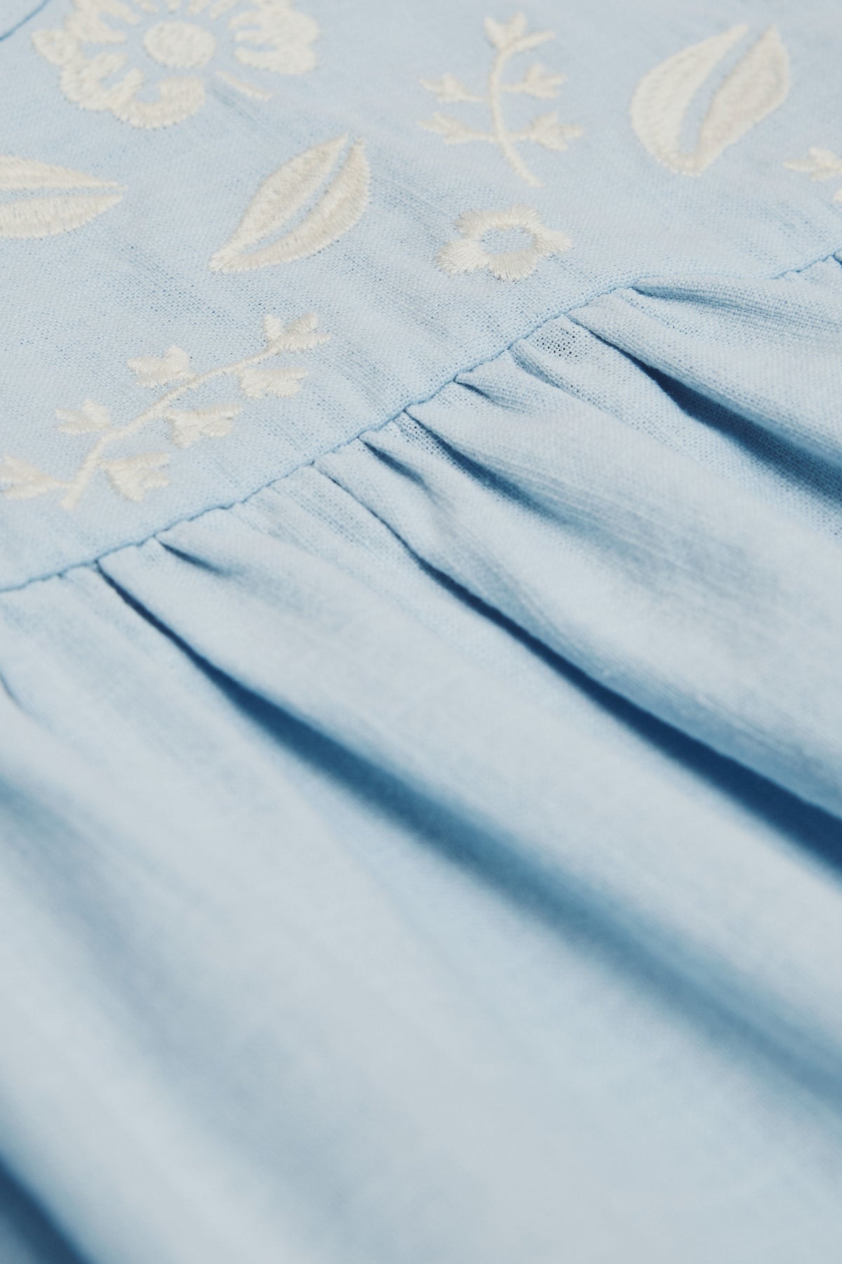 Long Sleeve Embroidered Smock Dress