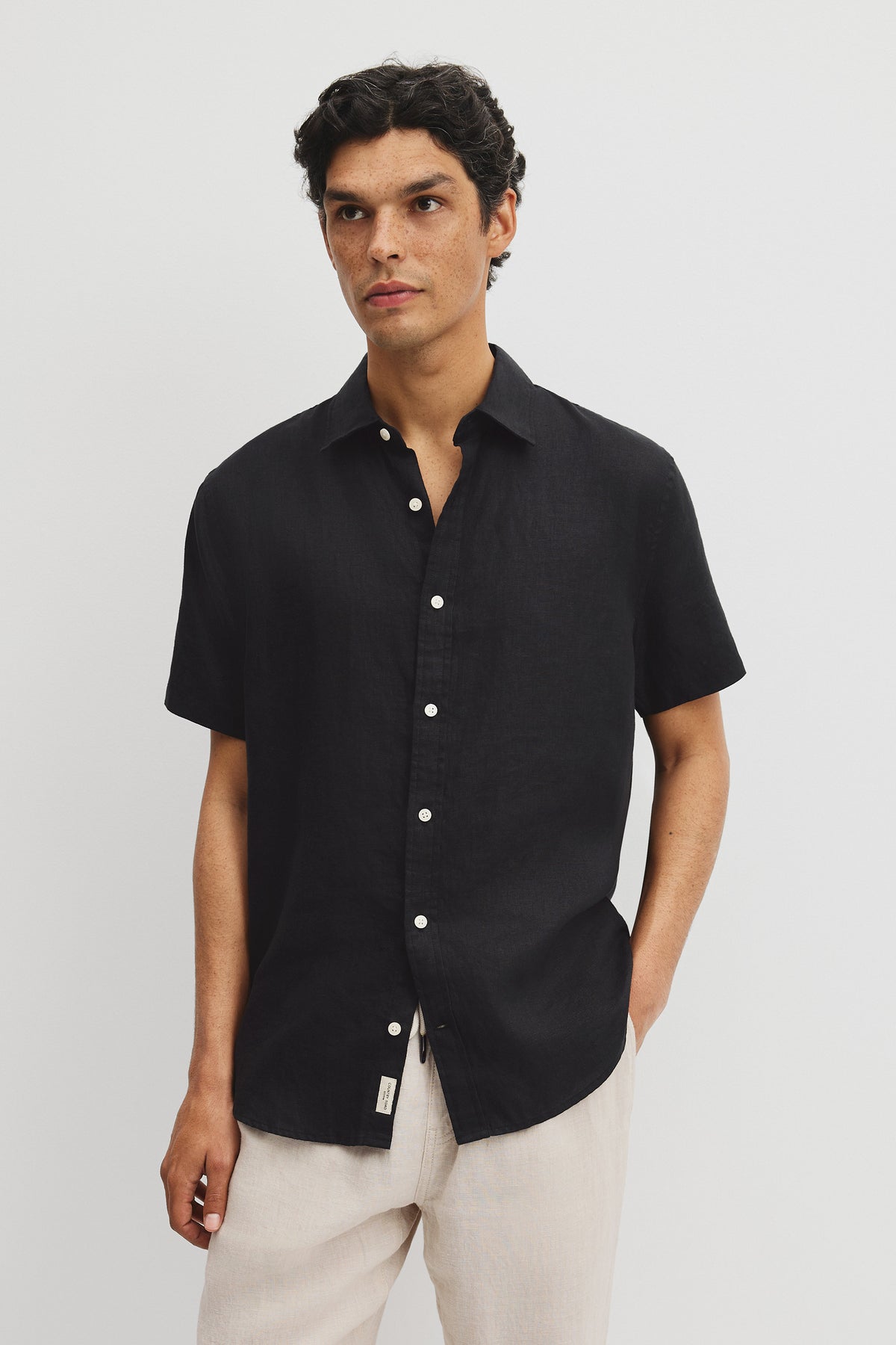 Regular Fit Short Sleeve Linen Shirt