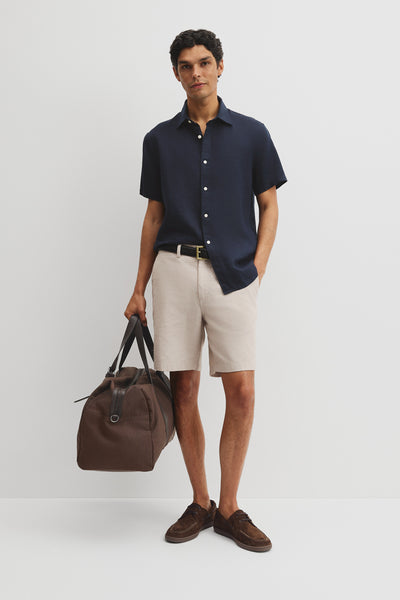 Regular Fit Short Sleeve Linen Shirt