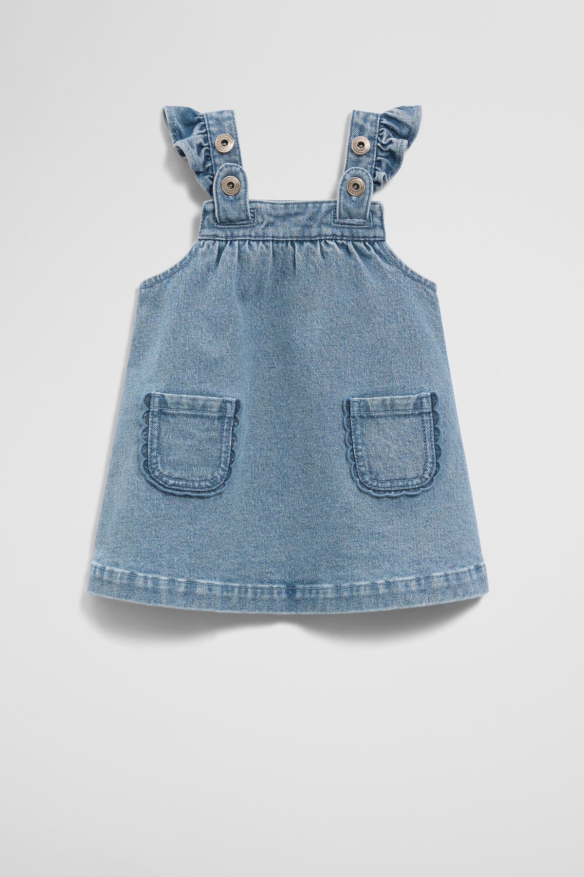 Scallop Denim Pinafore