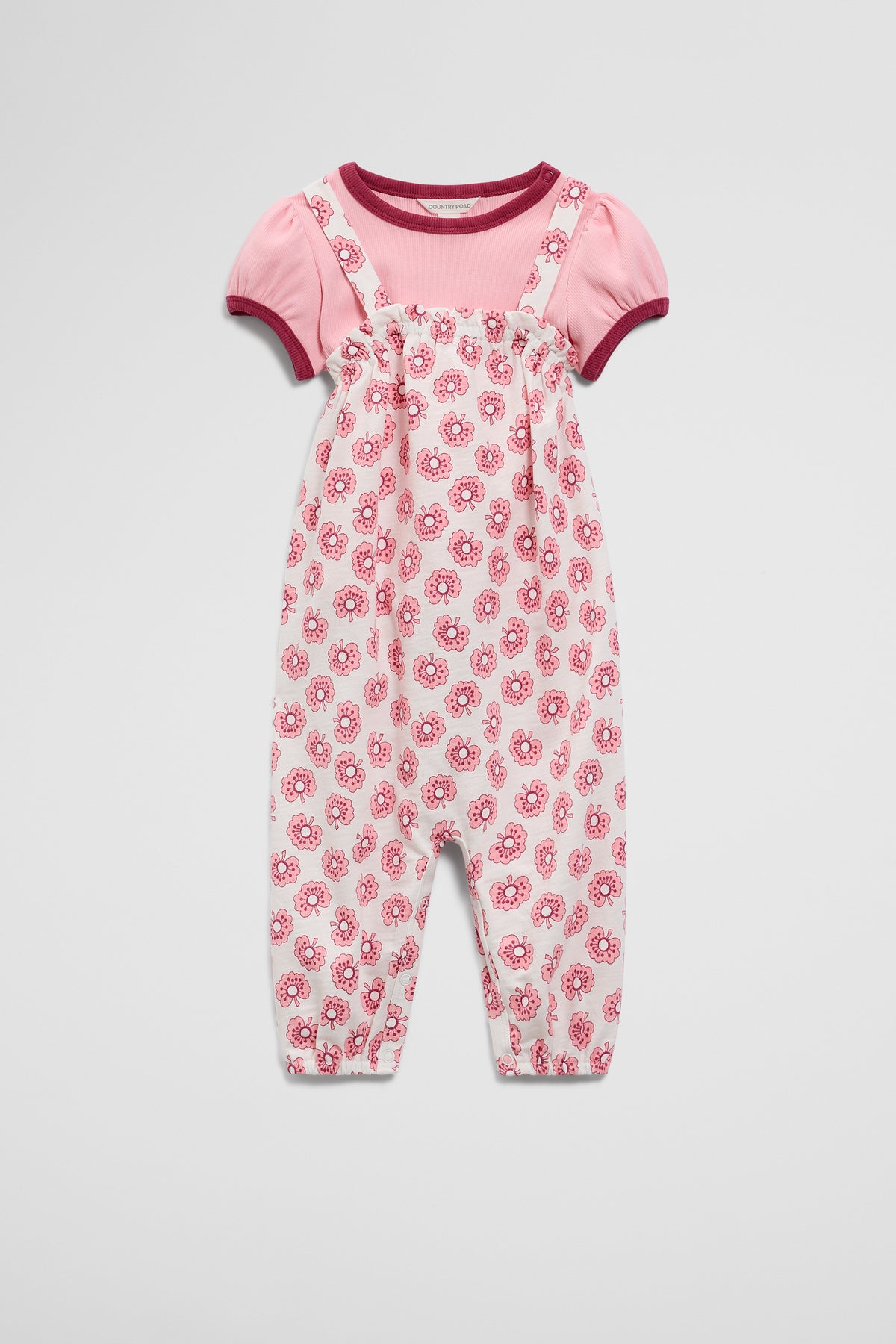 Short Sleeve Printed Overall Set
